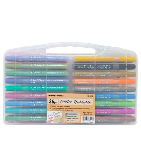Marker Glitter 36 culori, cutie plastic, ML50-23